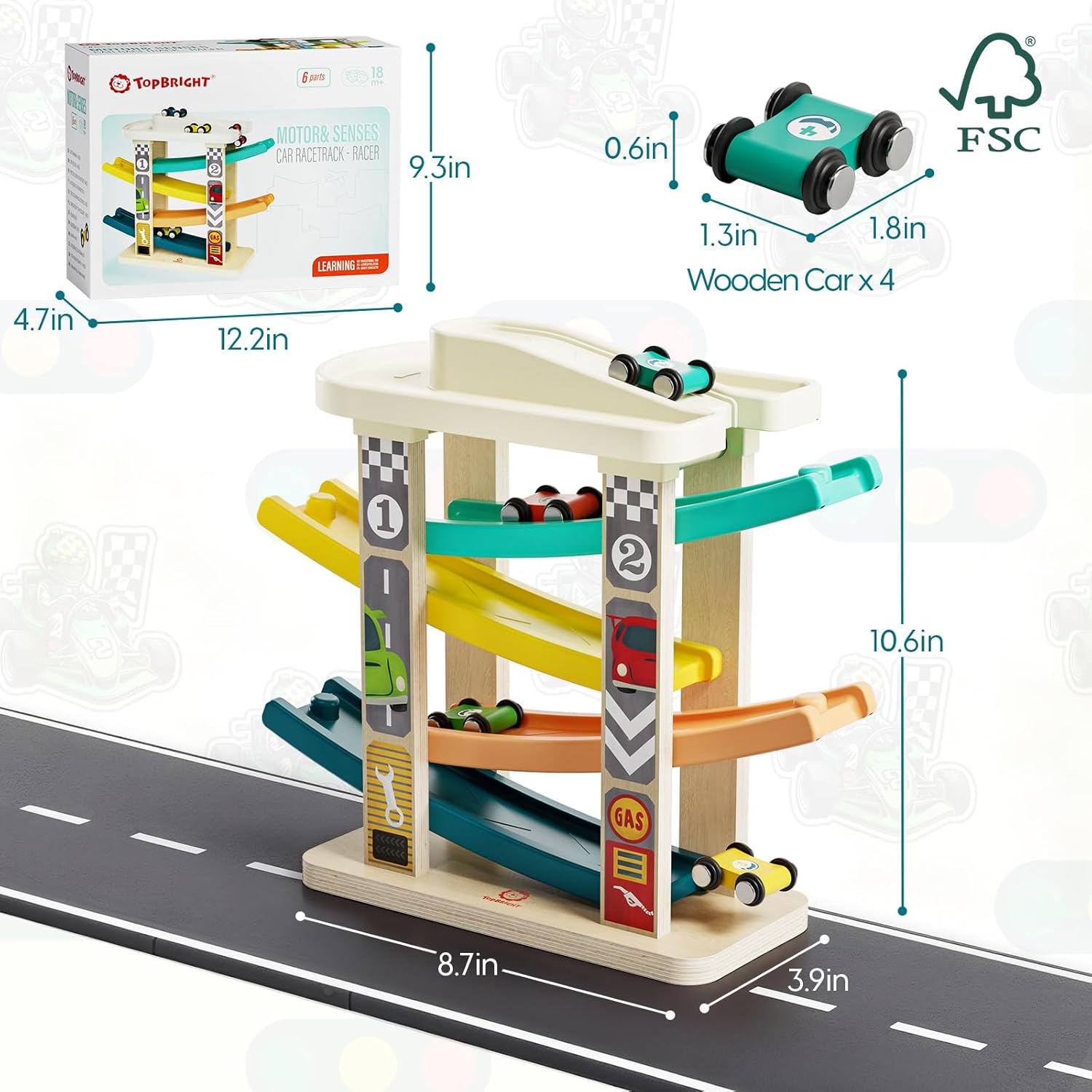 Thumbnail 6 de TOP BRIGHT Car Ramp Toys with 4 Cars