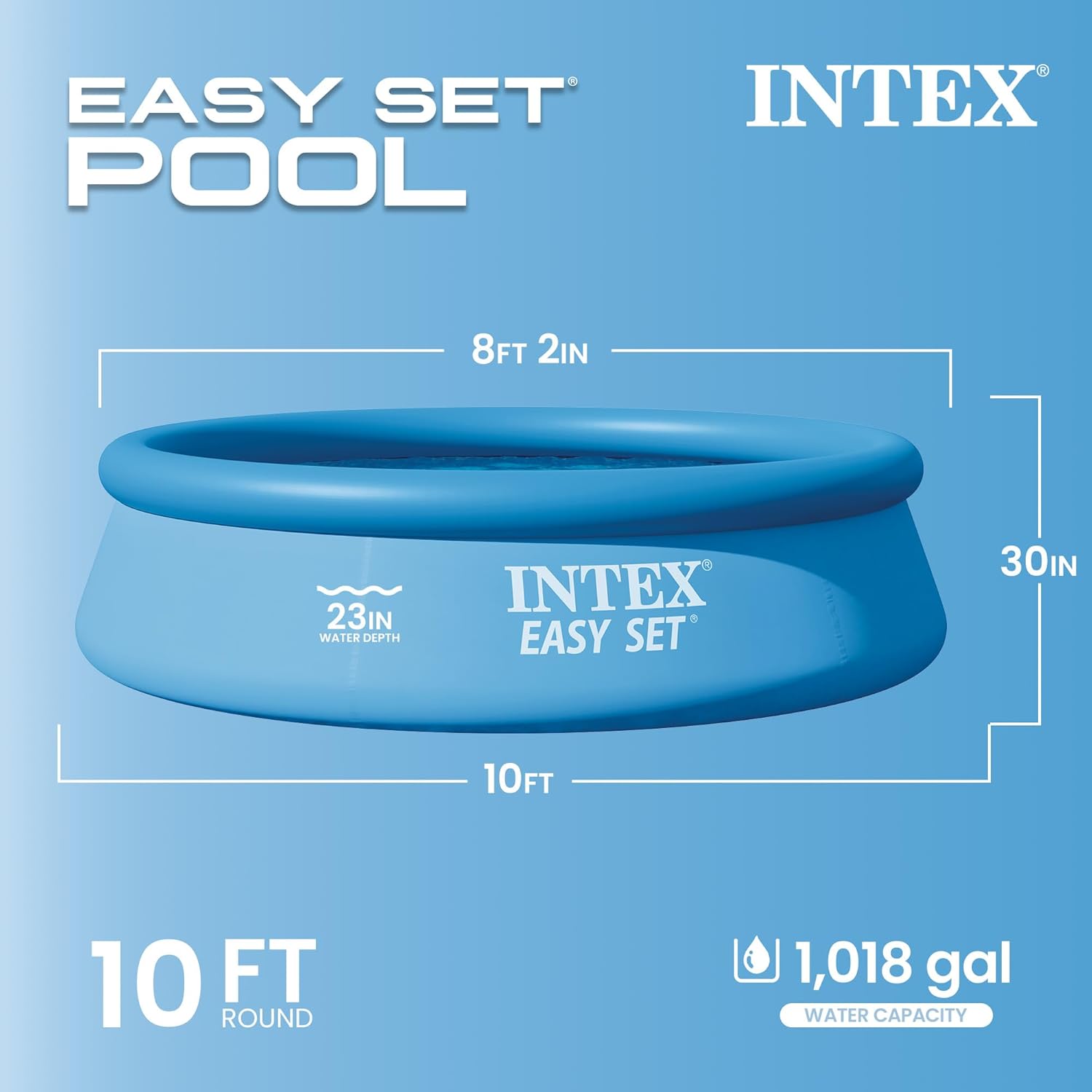 Thumbnail 1 de Intex Easy Set 10 ft x 30 in Above Ground Pool Set (Round Inflatable) with 330 GPH Cartridge Filter Pump