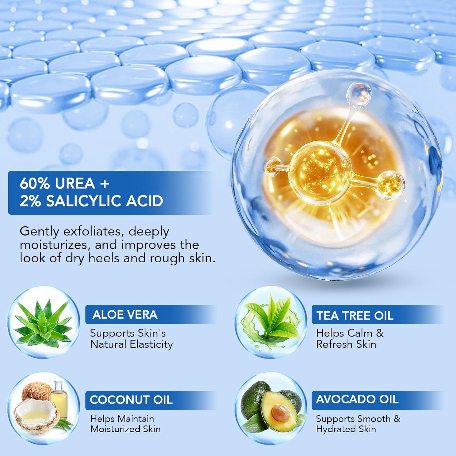Detalle 2 de Crema piedi urea al 60% – Set da 3 pezzi da 40 g: pelle levigata, idratazione profonda e assorbimento rapido