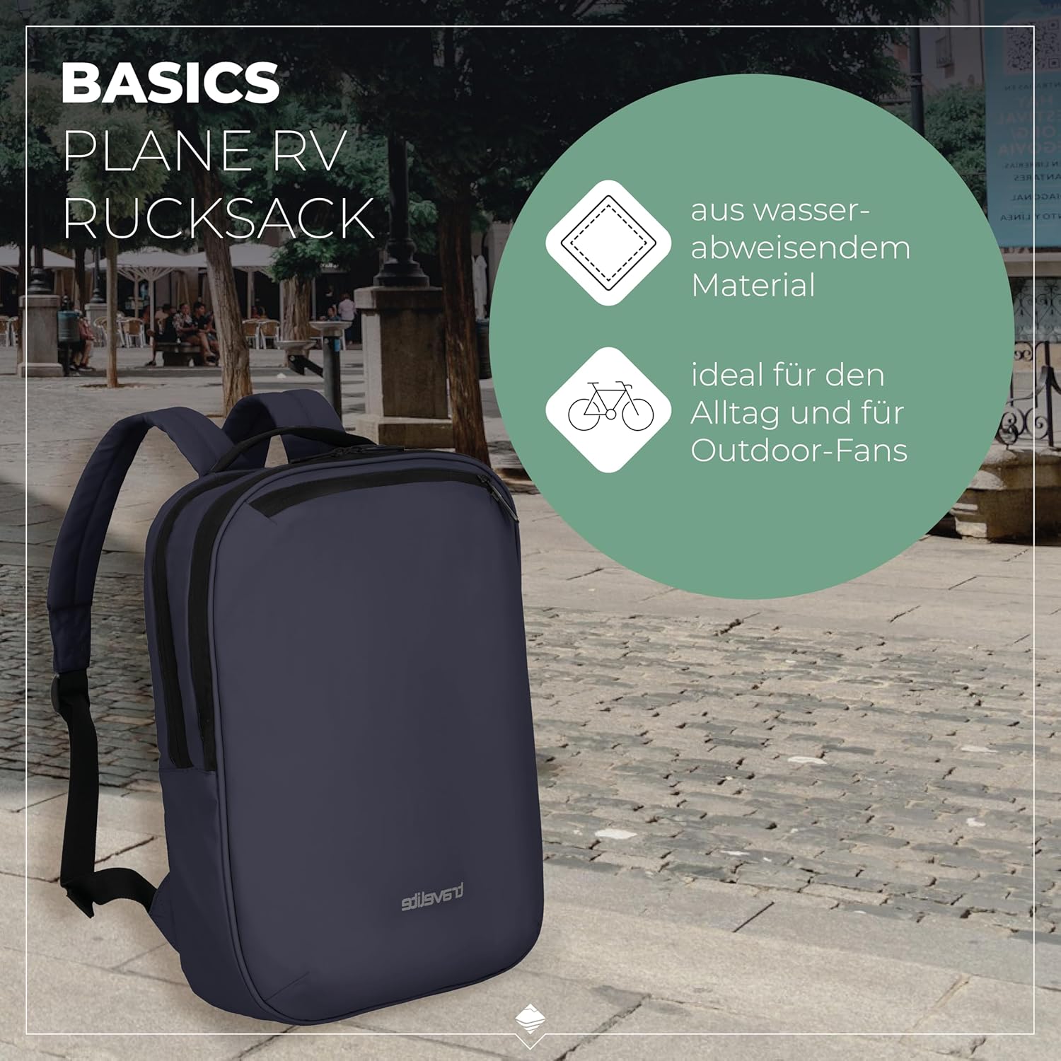 Detalle 2 de Travelite Handgepäck Rucksack – 12 L, 40 cm, Laptopfach 13 Zoll, wasserabweisend mit Trolley Sleeve