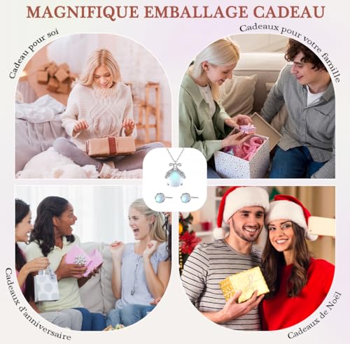 Thumbnail 4 de FIDWALL Gioielli Donna – Collana e Orecchini in Pietra di Luna, Regalo elegante in cofanetto con cartolina