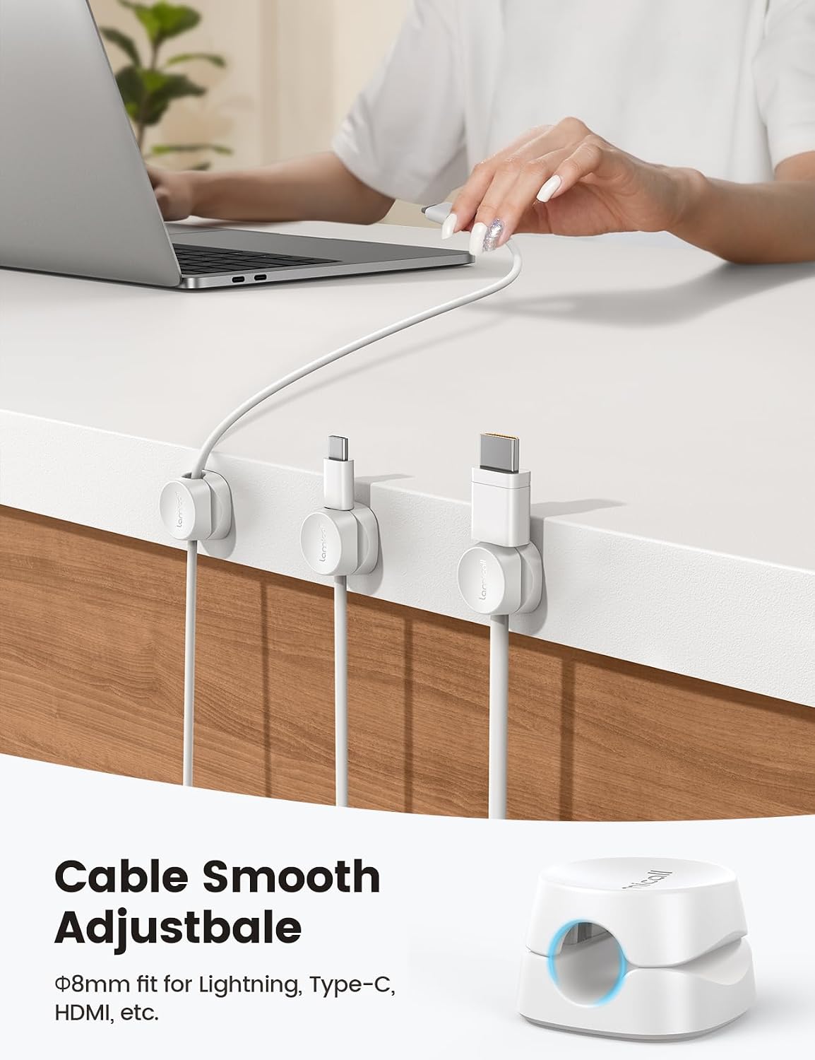 Detalle 2 de Lamicall Cable Organizer Clips, 8-Pack