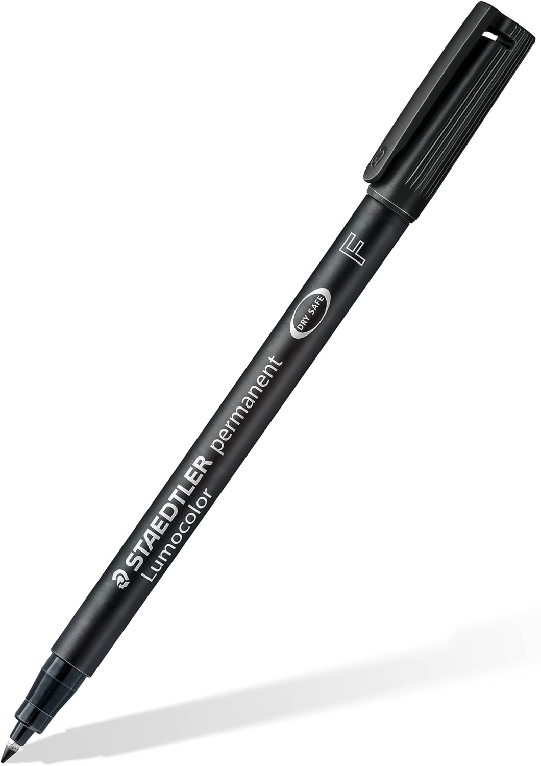 Detalle de Staedtler Lumocolor – Pennarello Indelebile Nero, Set da 4 con Punta Fine 0,6 mm, Adatti a quasi tutte le superfici