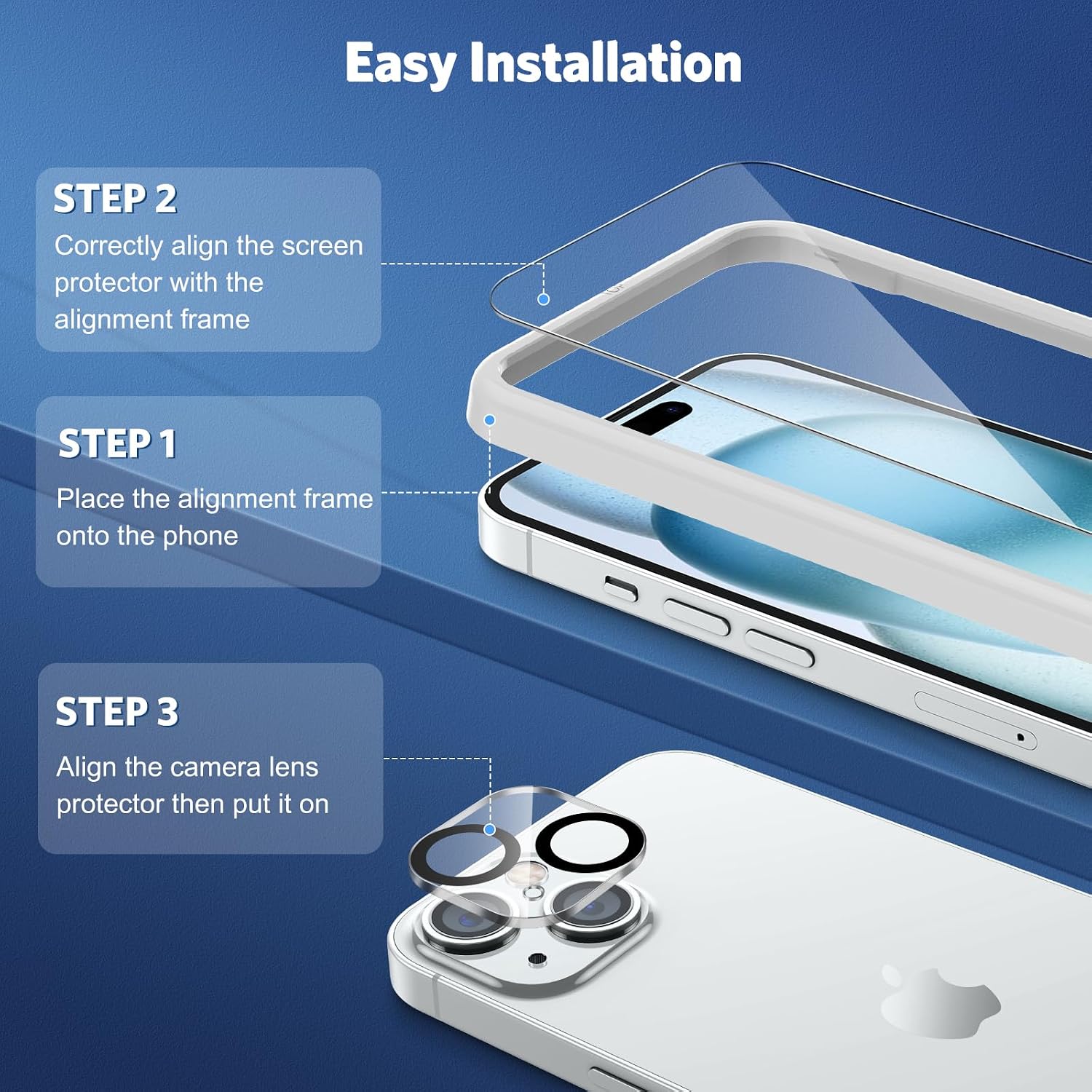 Detalle de OMOTON iPhone 15 Panzerglas 9H