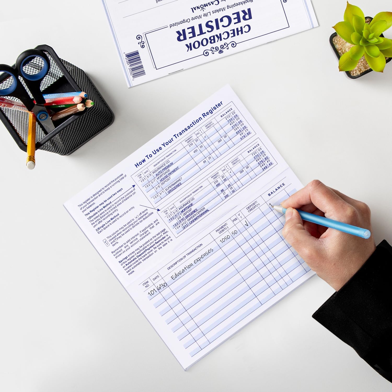 Detalle 2 de CASMONAL cs20230831004 Checkbook Registers, 20-Pack for Personal or Business Tracking