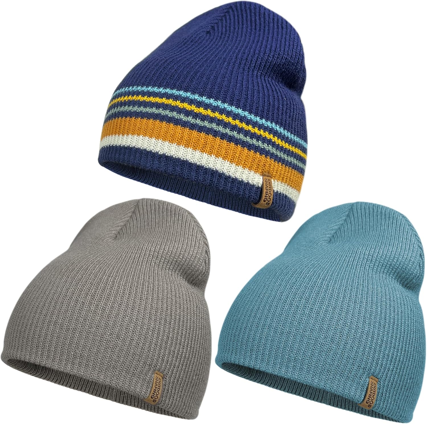 Thumbnail 5 de Outdoor Shaping Strickmütze & Beanie für Winter – warme Chunky-Mütze mit Lederpatch, umgeschlagener Kante