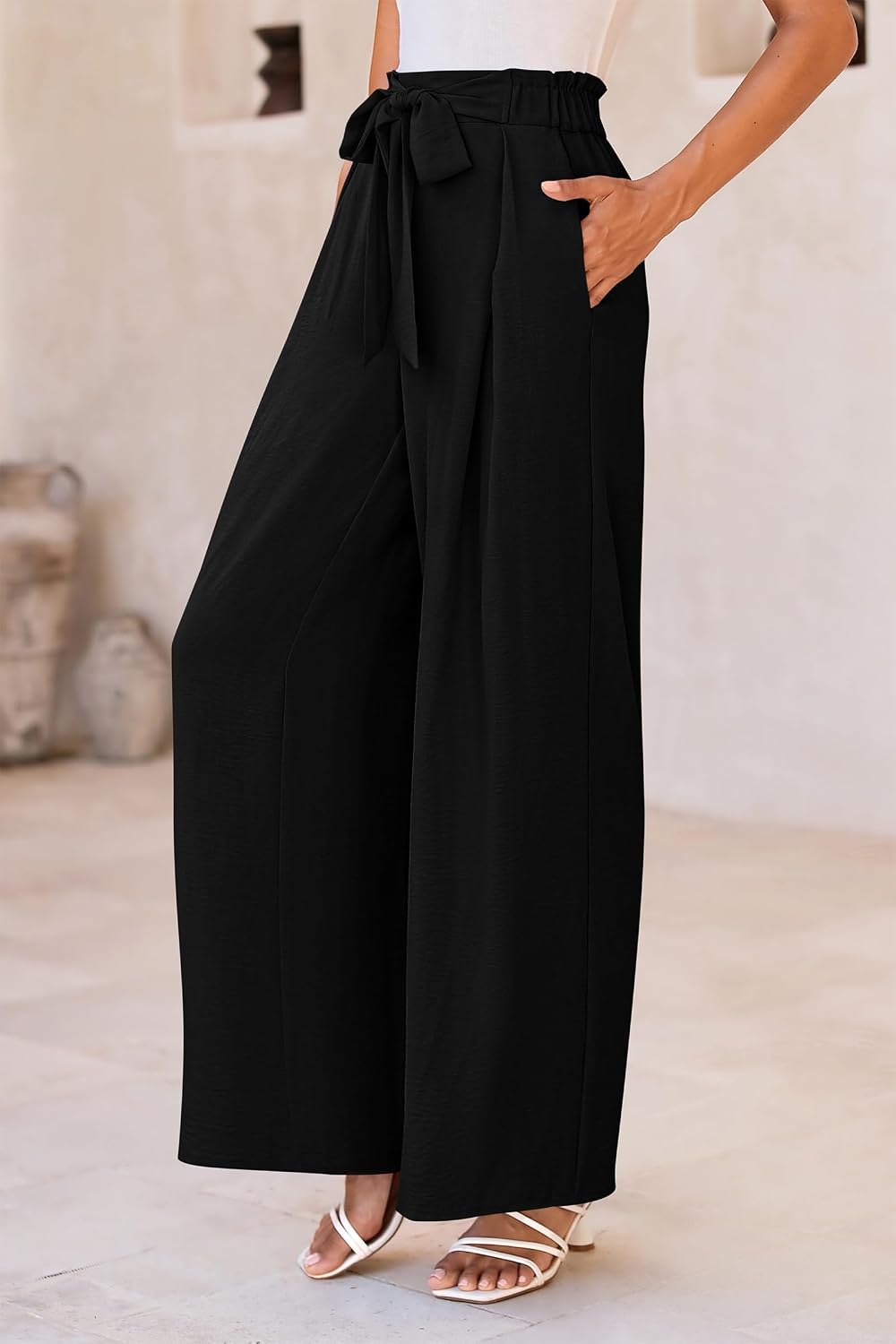 Detalle 2 de PRETTYGARDEN Women's Wide Leg Work Pants: High-Waisted Palazzo Trousers for Business Casual