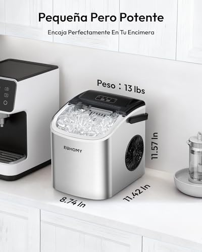 Thumbnail 6 de EUHOMY Máquina de Hielo 12 Kg/24H con 9 cubos en 6 minutos, autolimpiante y 2 tamaños