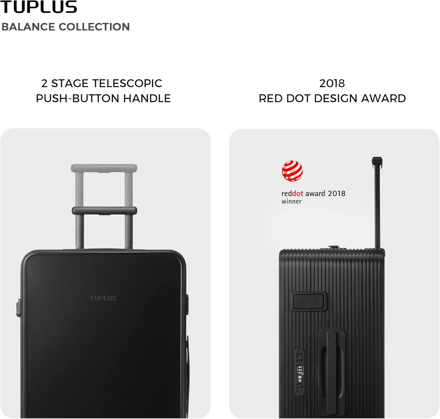 Thumbnail 2 de TUPLUS Suitcase Hard Shell Luggage with Aluminum-Magnesium Body, 4 Spinner Wheels and TSA Lock