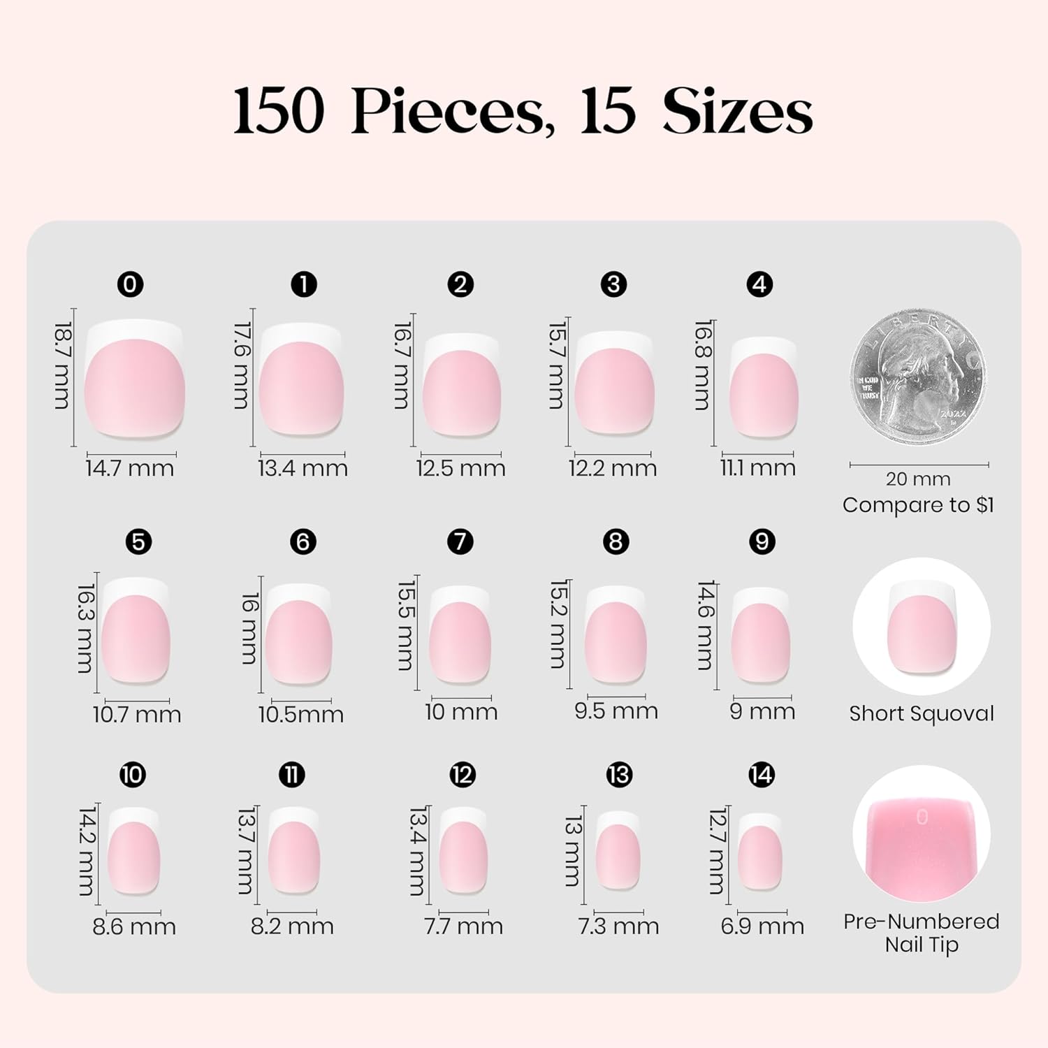 Thumbnail 4 de Beetles Pre-French Tips Gel Nail Tips 150pcs
