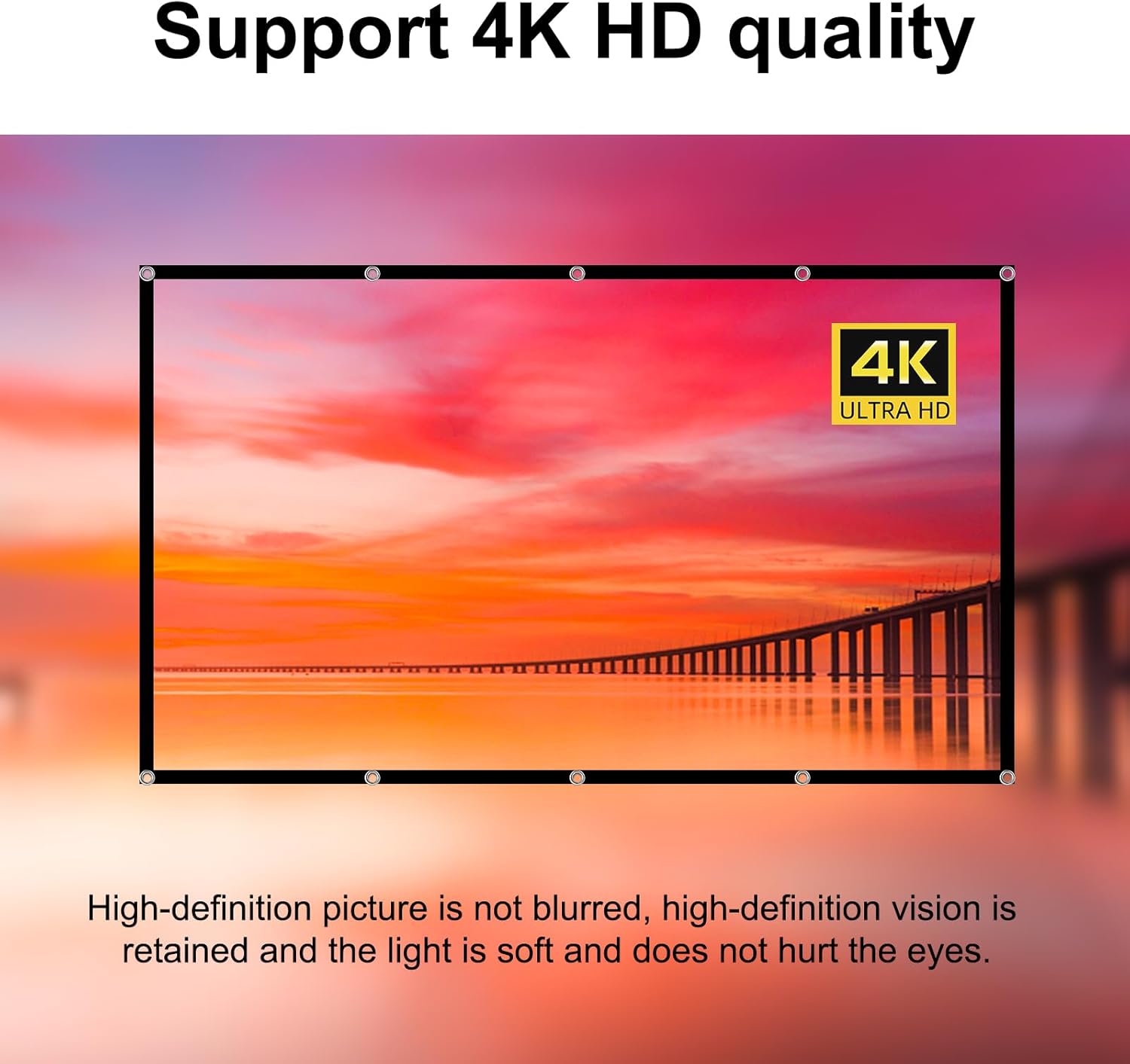 Thumbnail 5 de TOWOND 150-inch 16:9 Washable Projector Screen (Indoor/Outdoor, Front & Rear Projection)