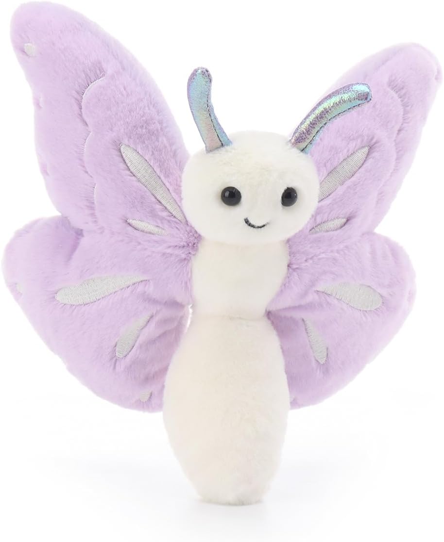 Thumbnail 6 de Apricot Lamb Flesh Pink Butterfly Plushie — 7.5 Inches, Handmade Baby Toy