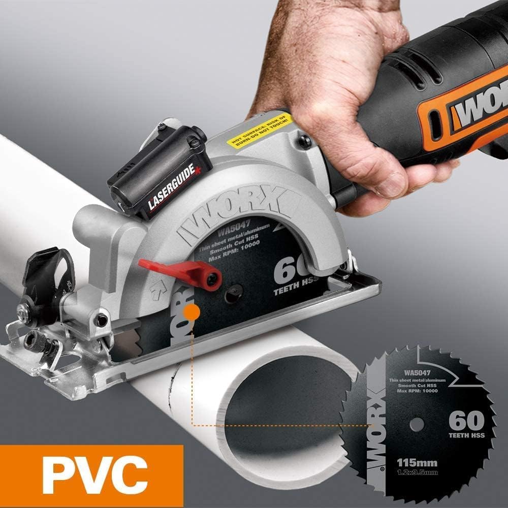Thumbnail 5 de WORX WX437 Scie circulaire 800W – Profondeur de coupe jusqu’à 43 mm, livré avec guide et adaptateur aspirateur