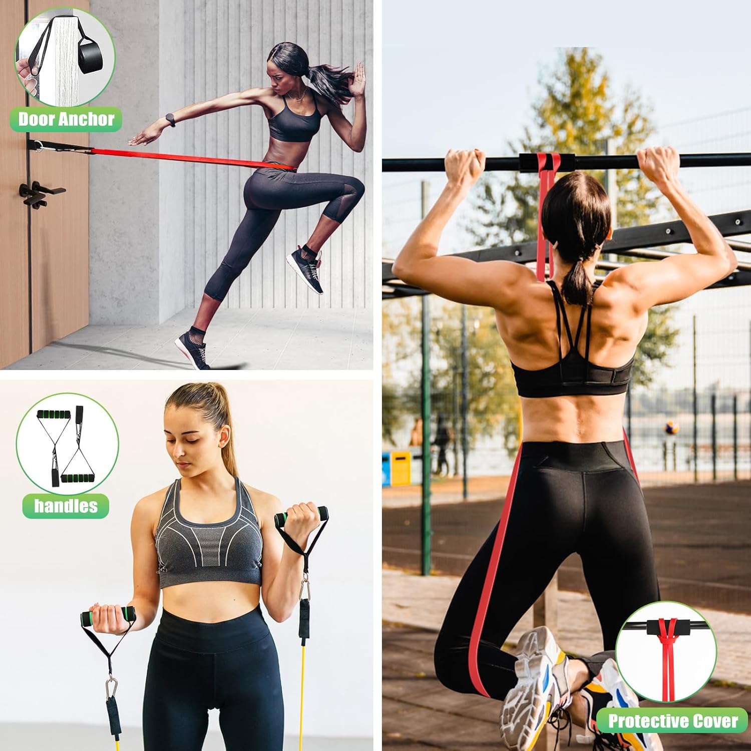 Thumbnail 4 de Resistance Bands Set 4-levels for Strength Training ๐๏ธโ