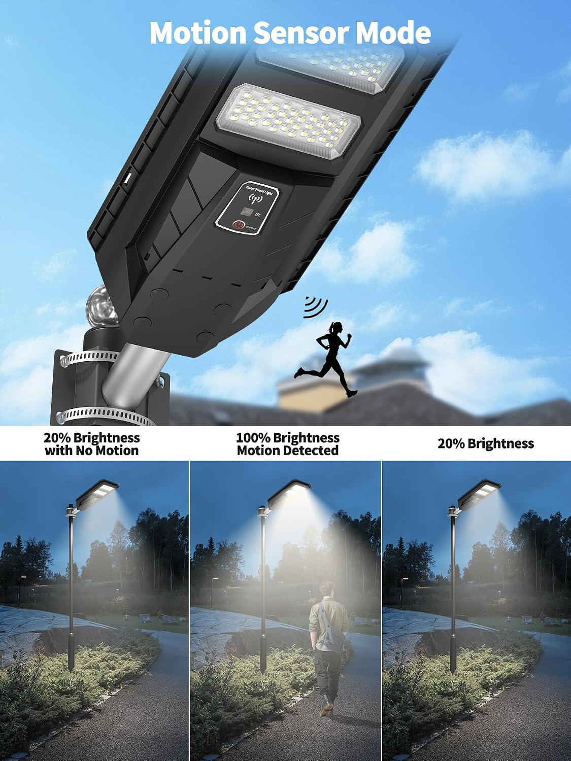 Detalle de Ofuray Lampione Solare Led Esterno (OLT-2Pack) con Pannello Solare, IP67, 3 Temperature di Colore