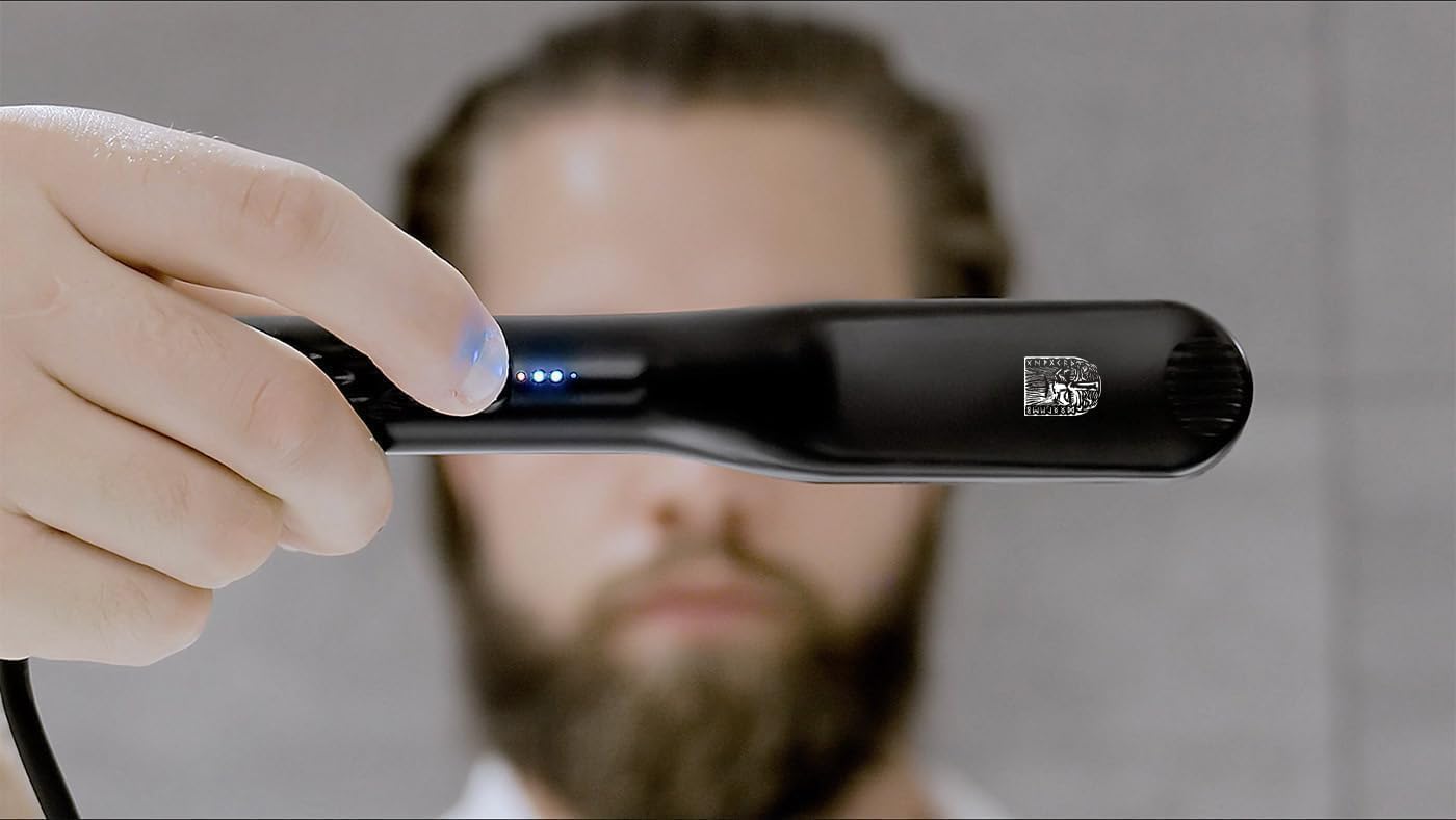Detalle de Odenson Beard Straightener baardstijlborstel met keramisch verwarmingsoppervlak