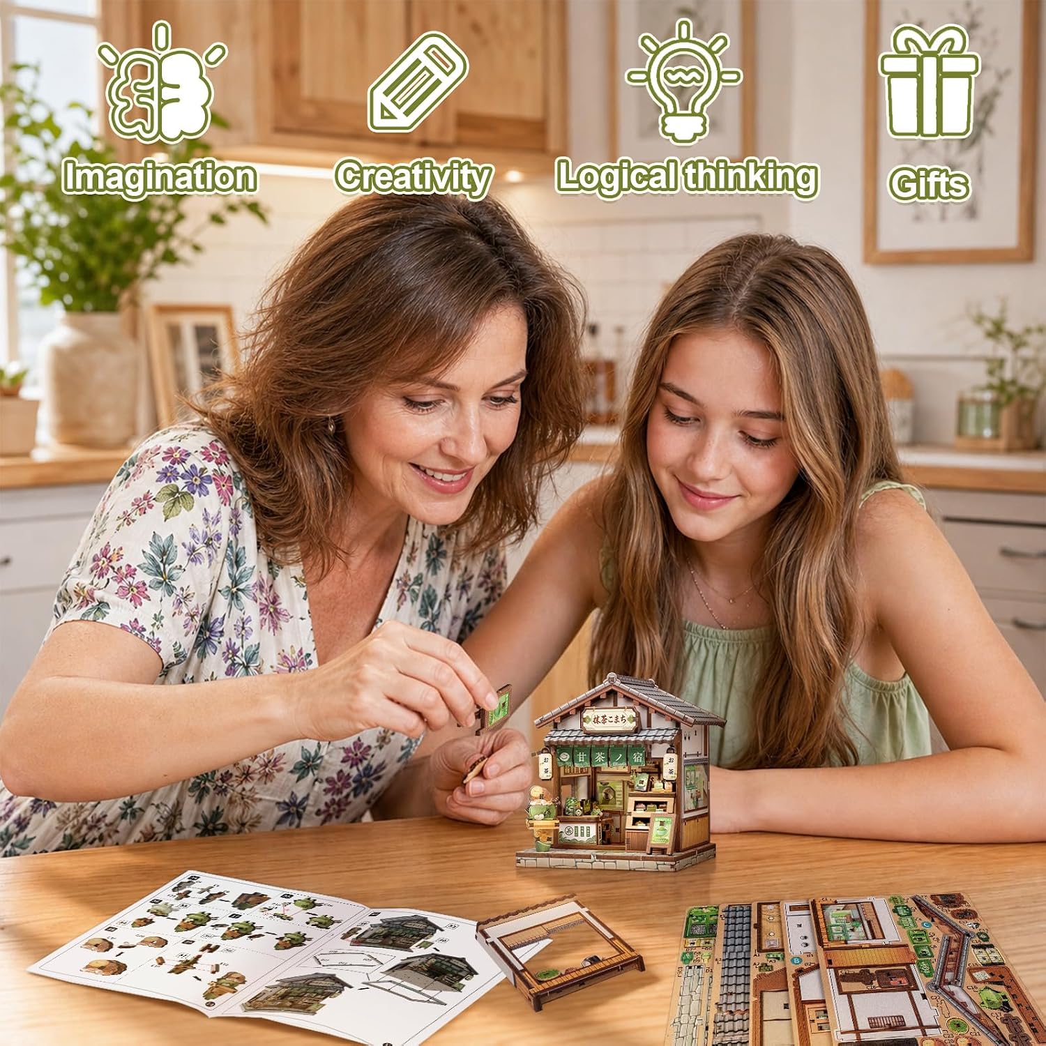 Thumbnail 6 de Cutefun Kit Casa in Miniatura DIY – Kyoto Matcha Cottage: Book Nook Giappone in legno, 128 pezzi