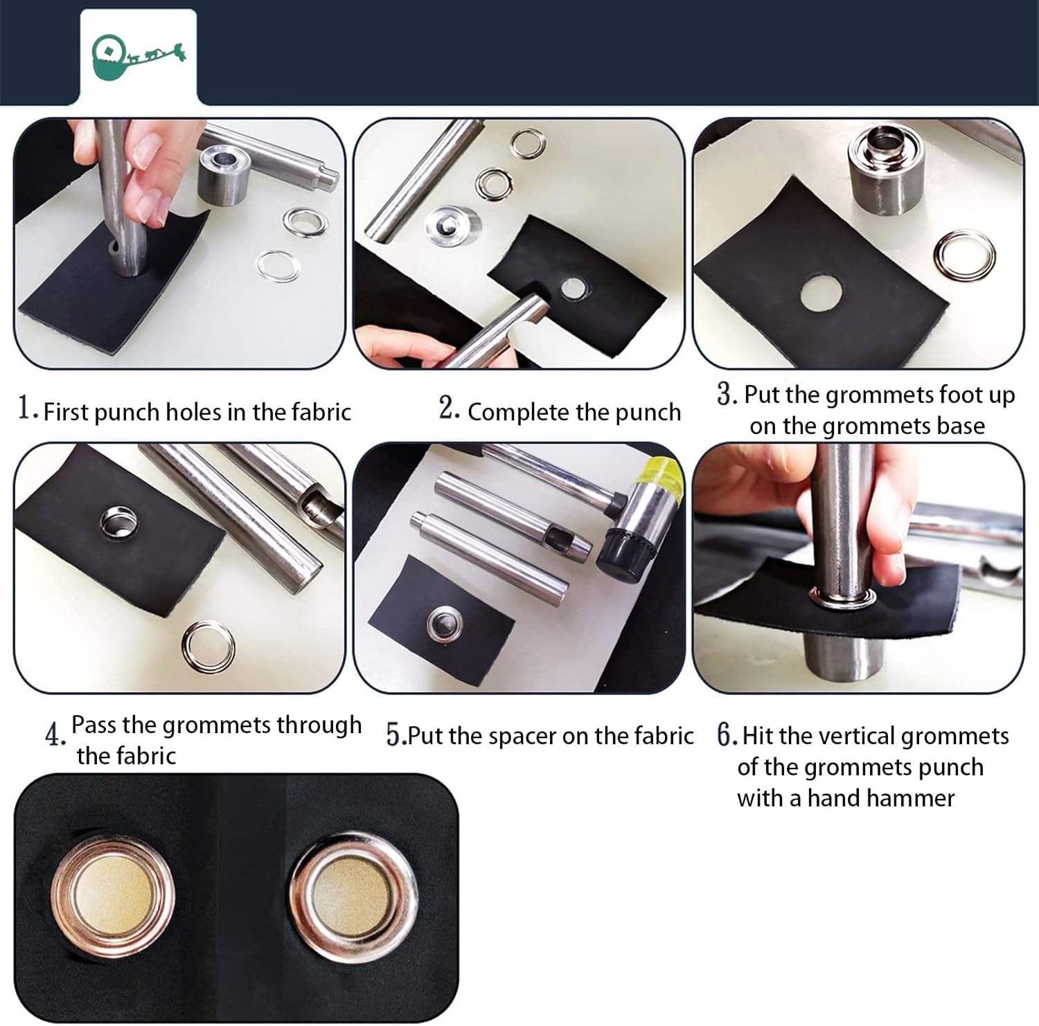 Detalle de Tnfeeon kit d’œillets métal cuivre 2 mm