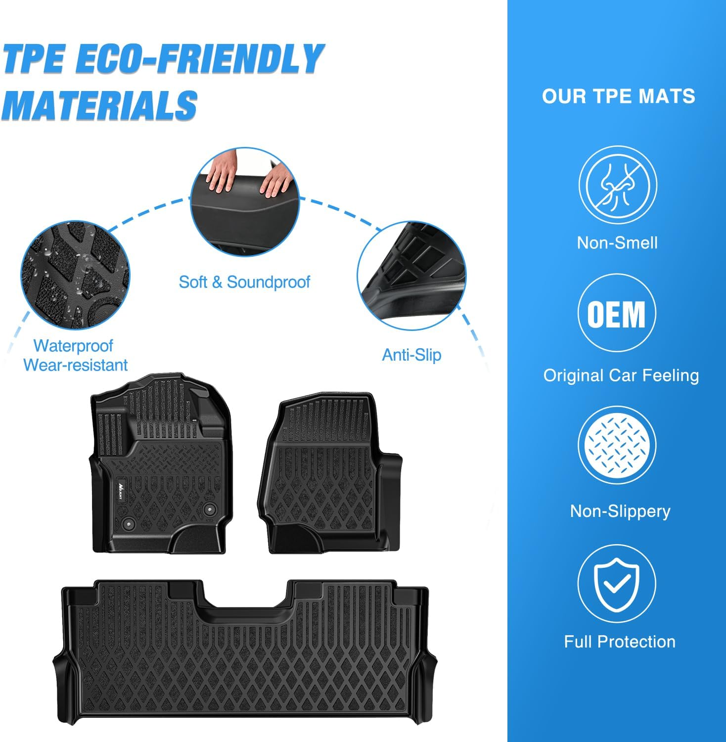 Detalle de Nilight TPE Floor Mats for Ford Super Duty 2017–2026
