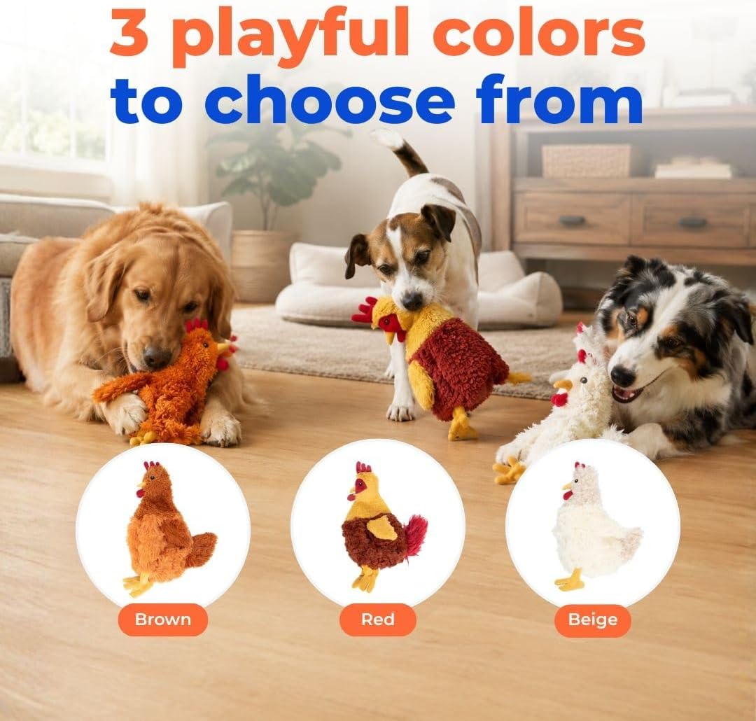 Thumbnail 5 de Best Pet Supplies PT601-BG Squeaky Dog Toy, Beige Crinkle Chicken