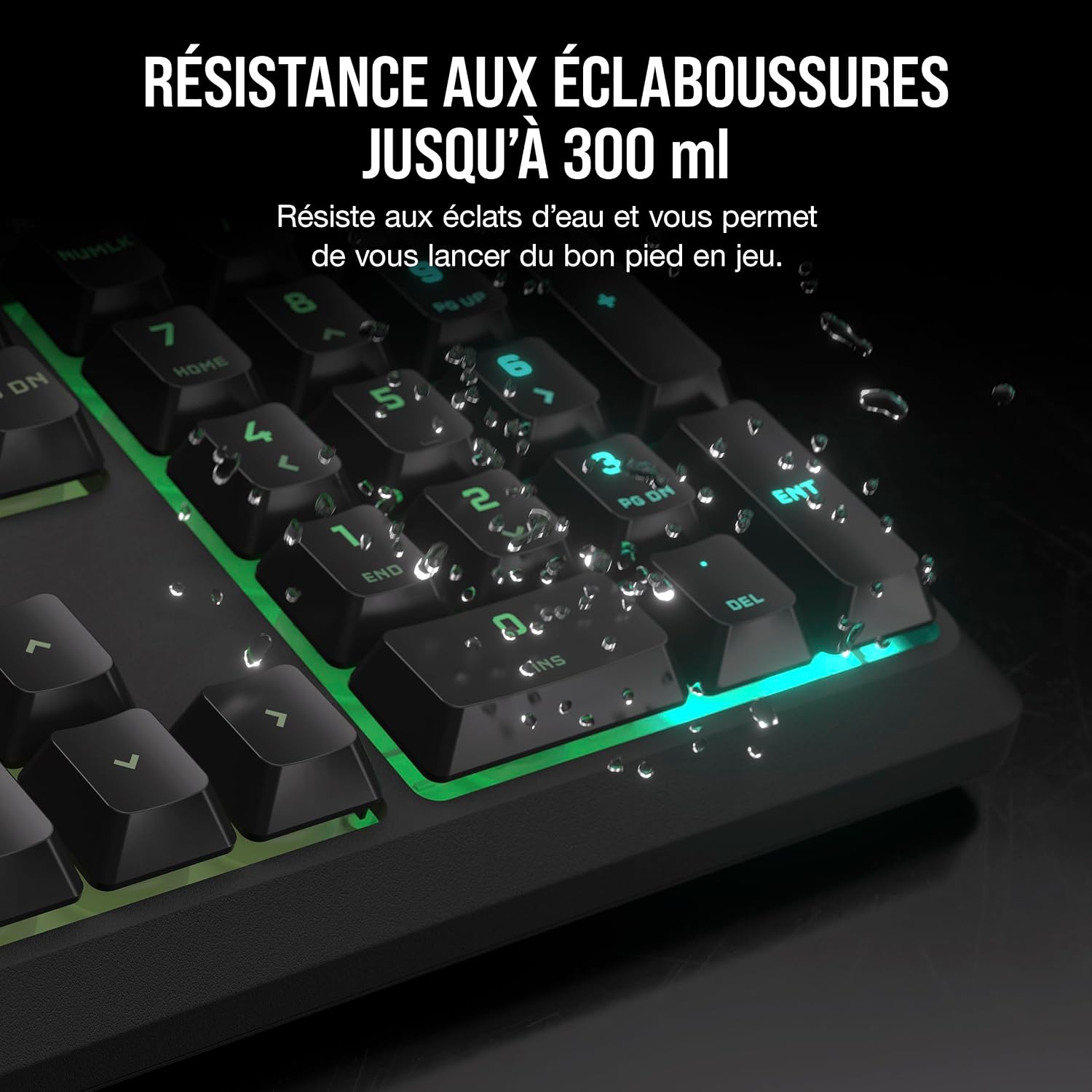 Detalle de Corsair K55 Core RGB Clavier de Jeu Filaire à Membrane (AZERTY FR) – Noir