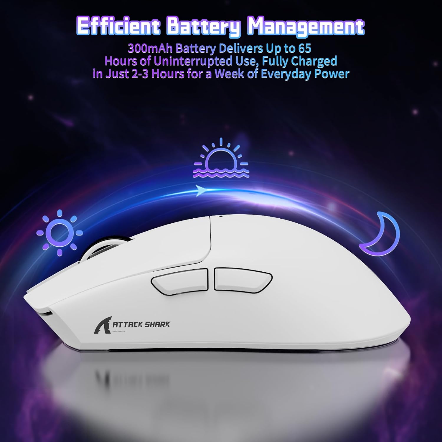 Thumbnail 6 de ATTACK SHARK X11 SE Wireless Gaming Mouse (White) with PAW3311 sensor, BT/2.4G + 22000 DPI