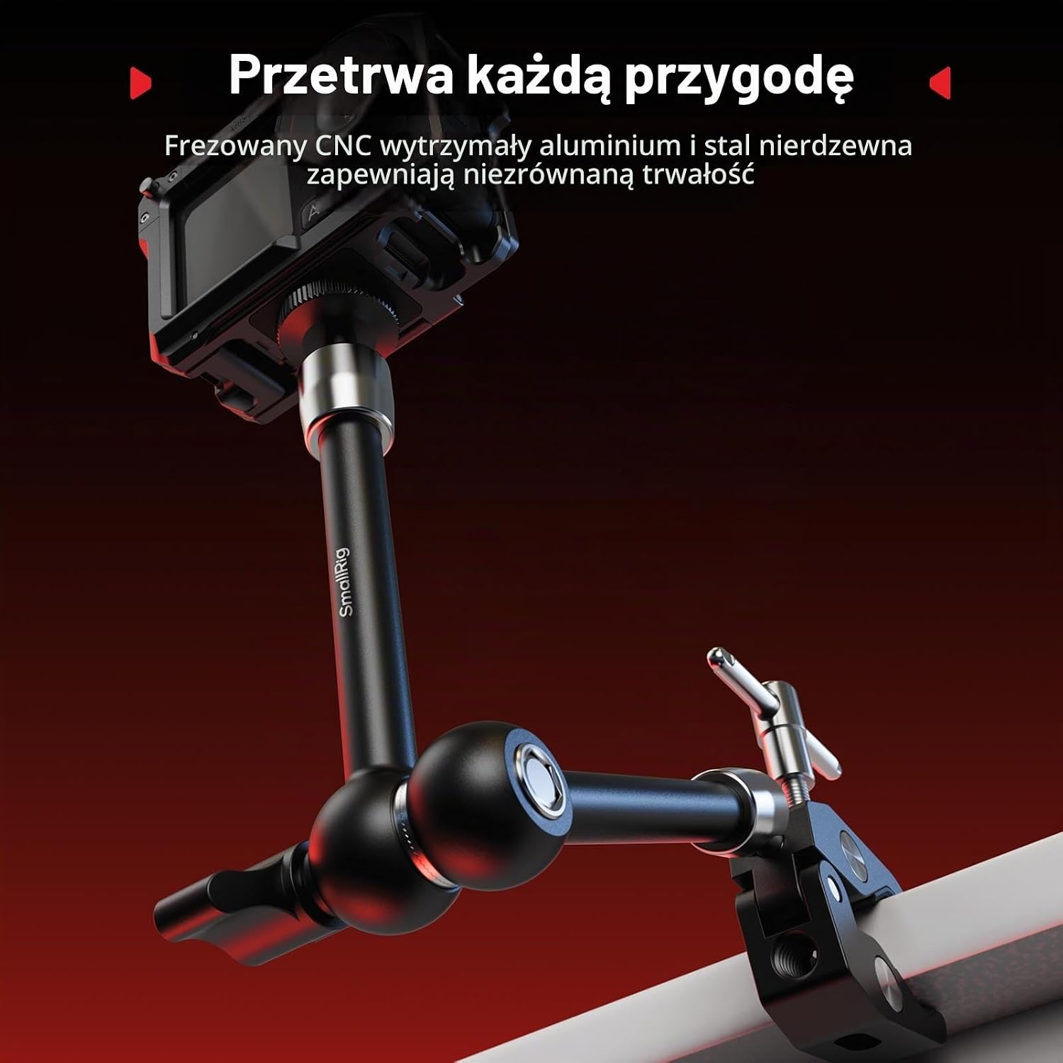 Detalle de SMALLRIG 5605 – ramię Magic Arm z Super Clamp do kamer sportowych