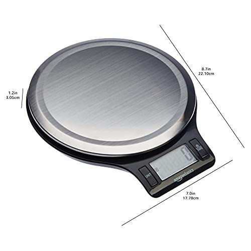 Thumbnail 5 de Amazon Basics Balance de cuisine numérique en acier inoxydable – LCD, 5000 g, sans BPA, piles incluses