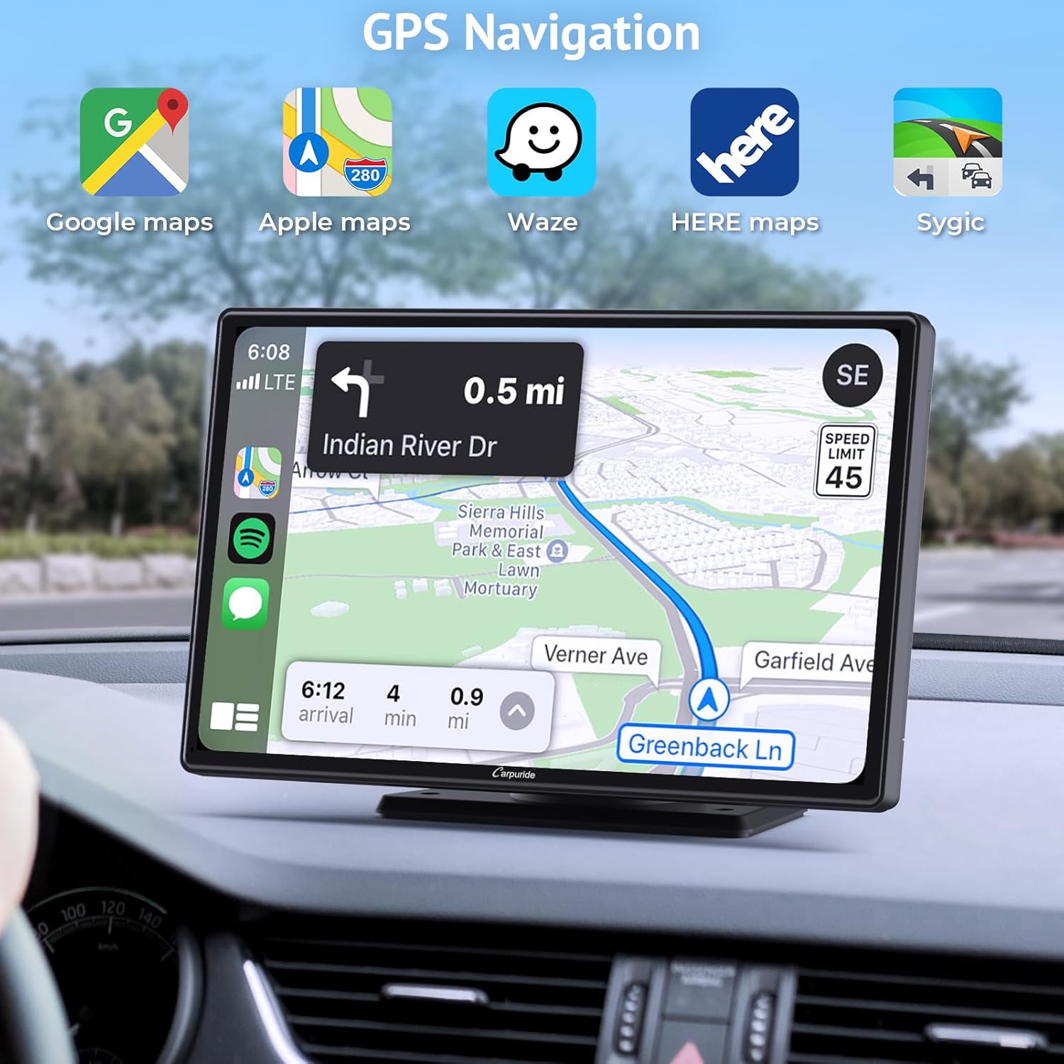 Thumbnail 4 de CARPURIDE W901 Pro: 9-inch Portable CarPlay & Android Auto with Dual Bluetooth and Mirror Link