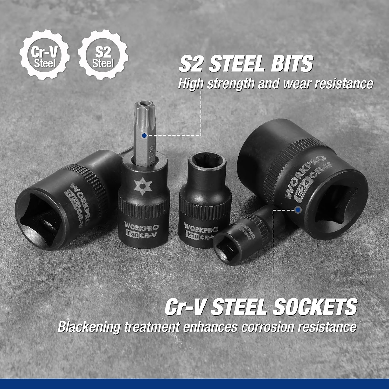 Detalle de WORKPRO 60-Piece Master Torx Bit Socket Set 60pc