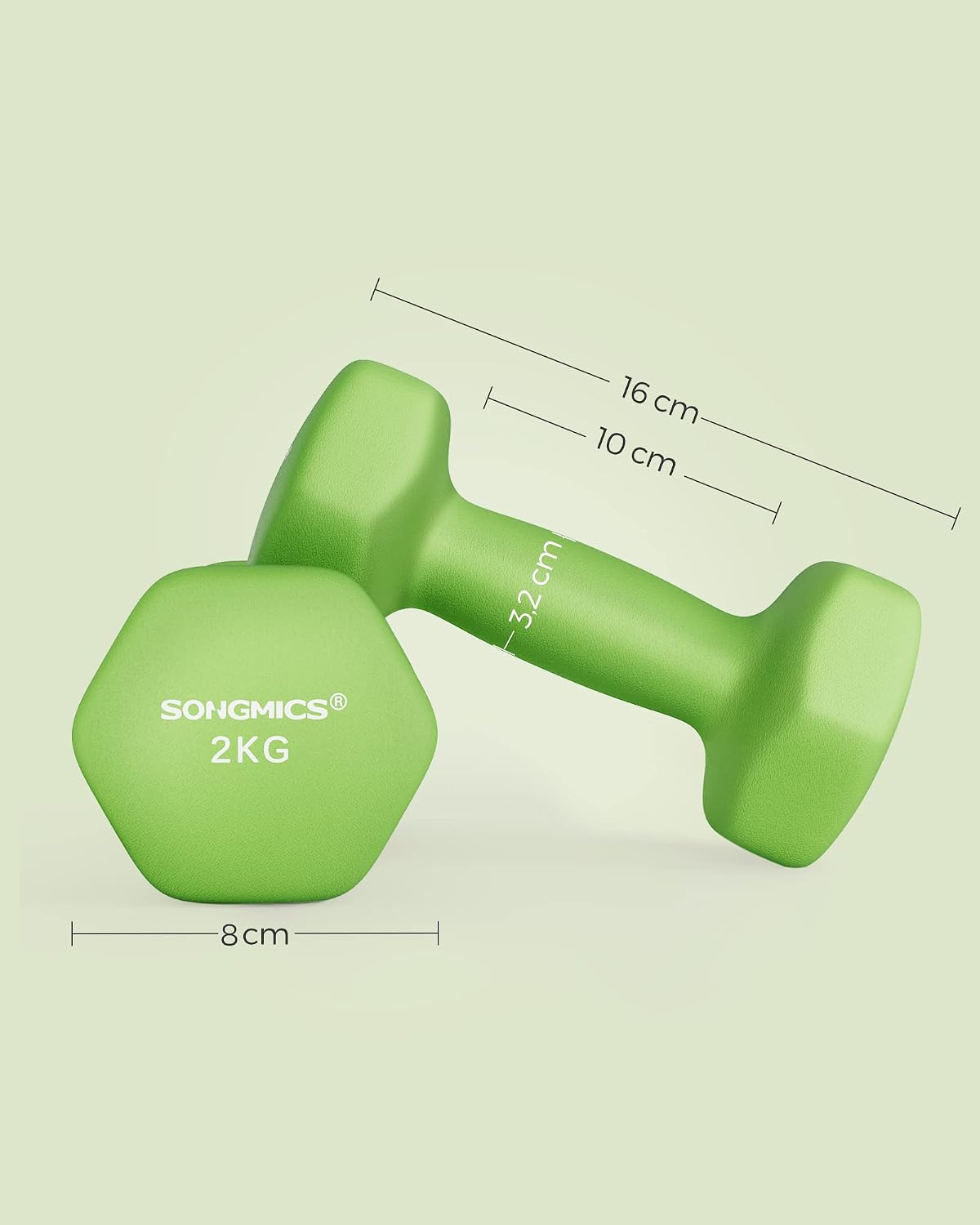 Thumbnail 6 de SONGMICS 2er-Set Hex-Dumbbells mit Neoprenbeschichtung für Krafttraining & Fitness zu Hause