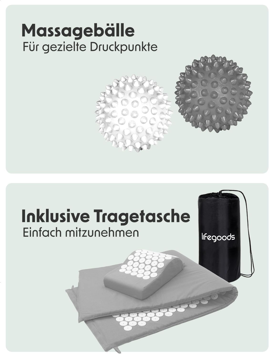Thumbnail 5 de LifeGoods Akupressurmatte XL mit Kissen – Akupressmatte mit Zubehörpaket