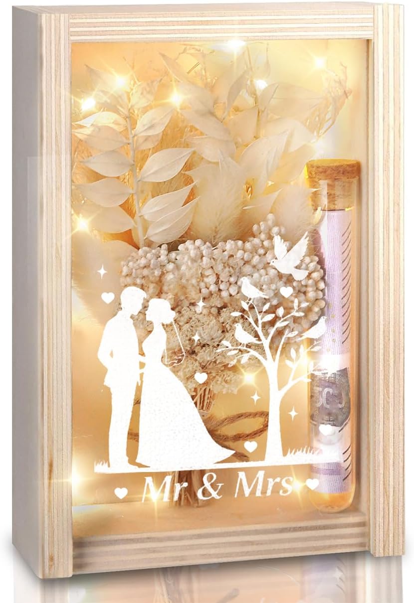 Detalle de Hochzeitsgeschenke Holz Geldbox Mr. & Mrs