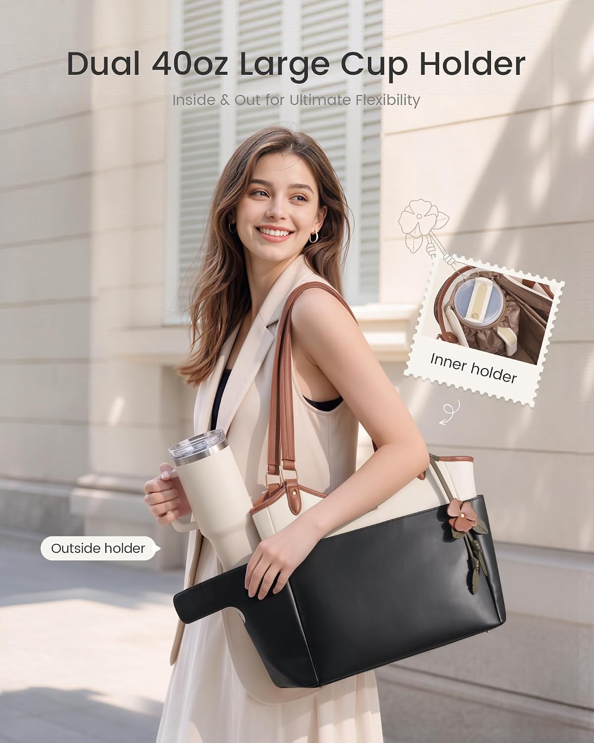 Detalle de LOVEVOOK Laptop Tote Bag for Women 15.6-Inch