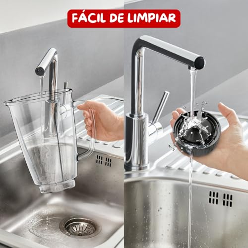 Detalle de Moulinex Blendforce 2 LM4308: batidora de vaso potente de 800 W con jarras y seguridad inteligente