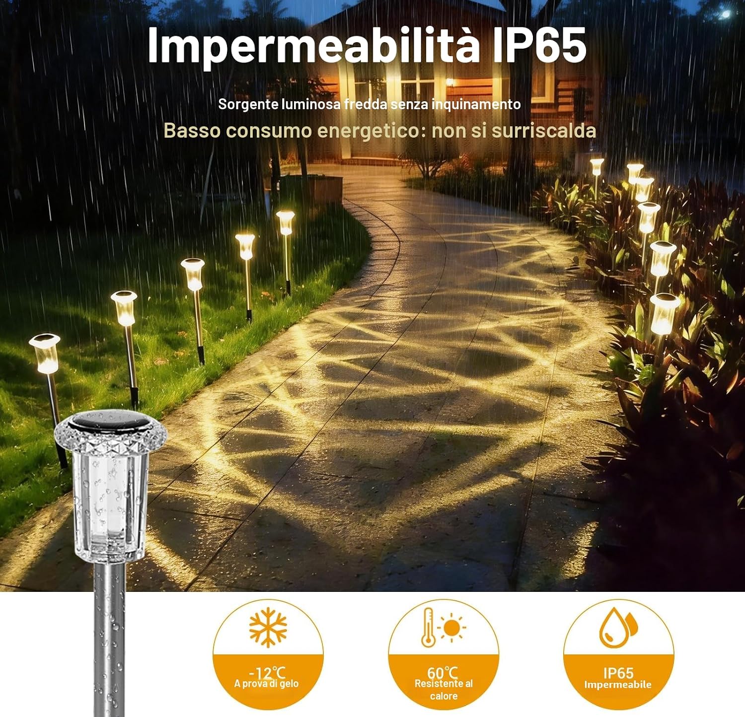 Detalle de Aourow Lampade Solari da Giardino per Esterni (6 pezzi) con luce calda, accensione automatica e IP65