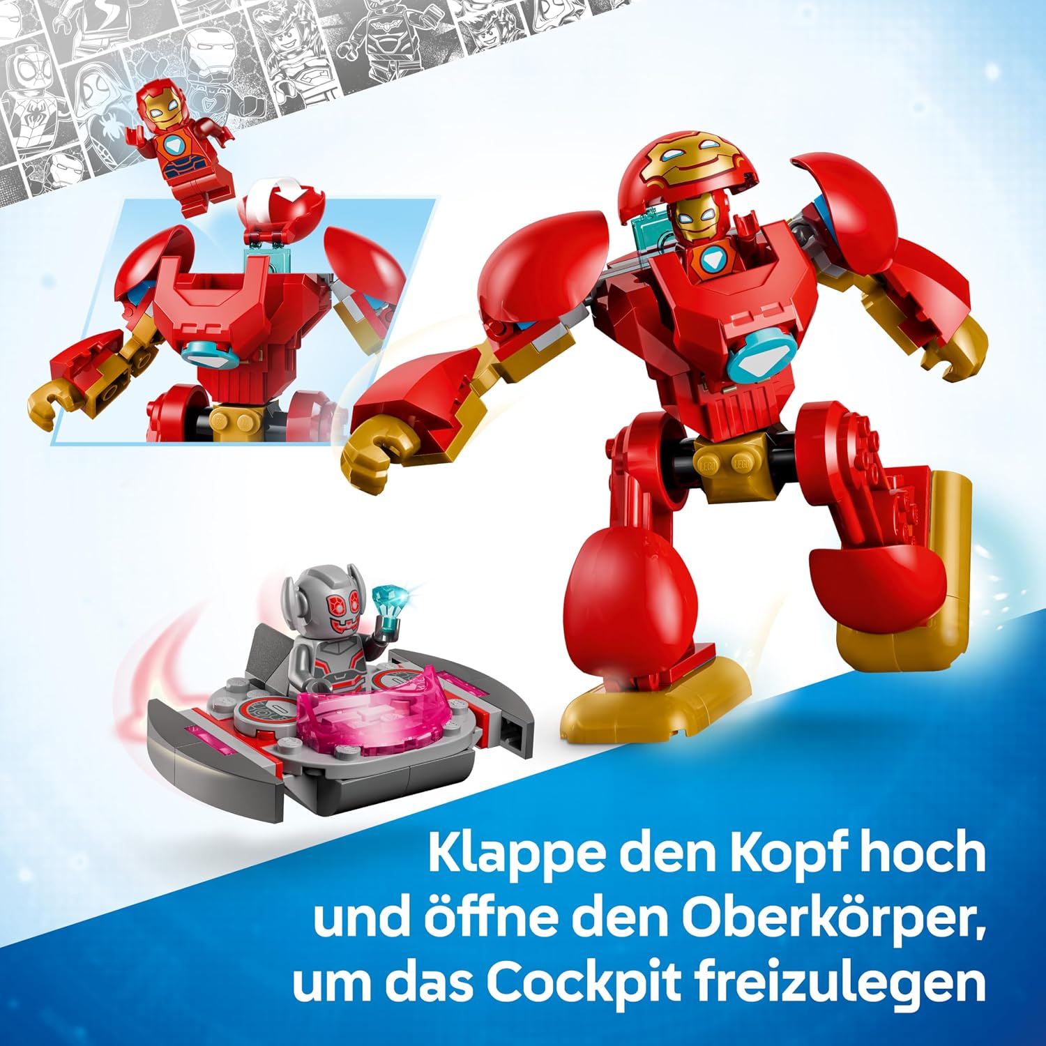 Thumbnail 5 de LEGO ǀ Marvel Iron Man und Seine Fantastischen Freunde Ultron vs. Iron Man (11209) – Mech-Action und Flugfigur für Kinder ab 4 Jahren