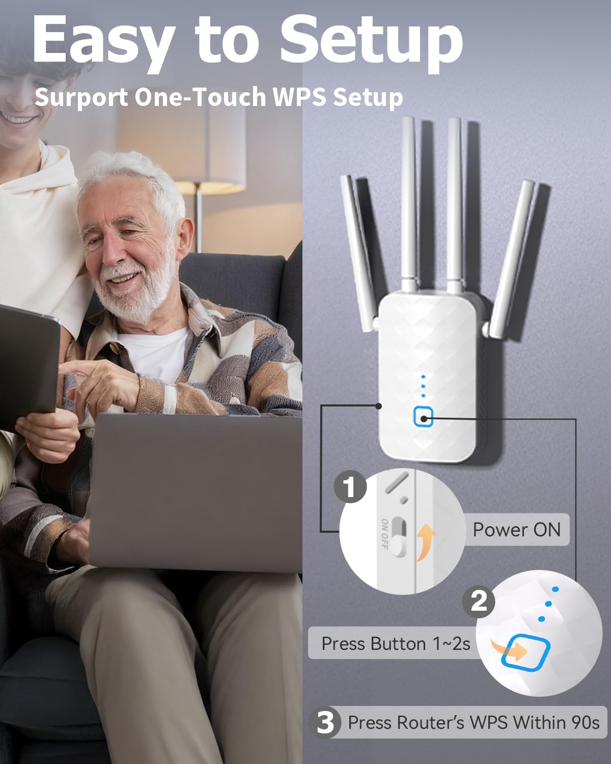 Thumbnail 3 de MEETOWN WLAN Verstärker: Dualband Repeater mit Gigabit‑LAN und AP‑Modus