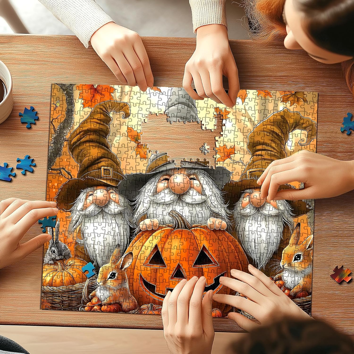 Detalle 2 de Autumn Gnome Jigsaw Puzzle, 500 Pieces