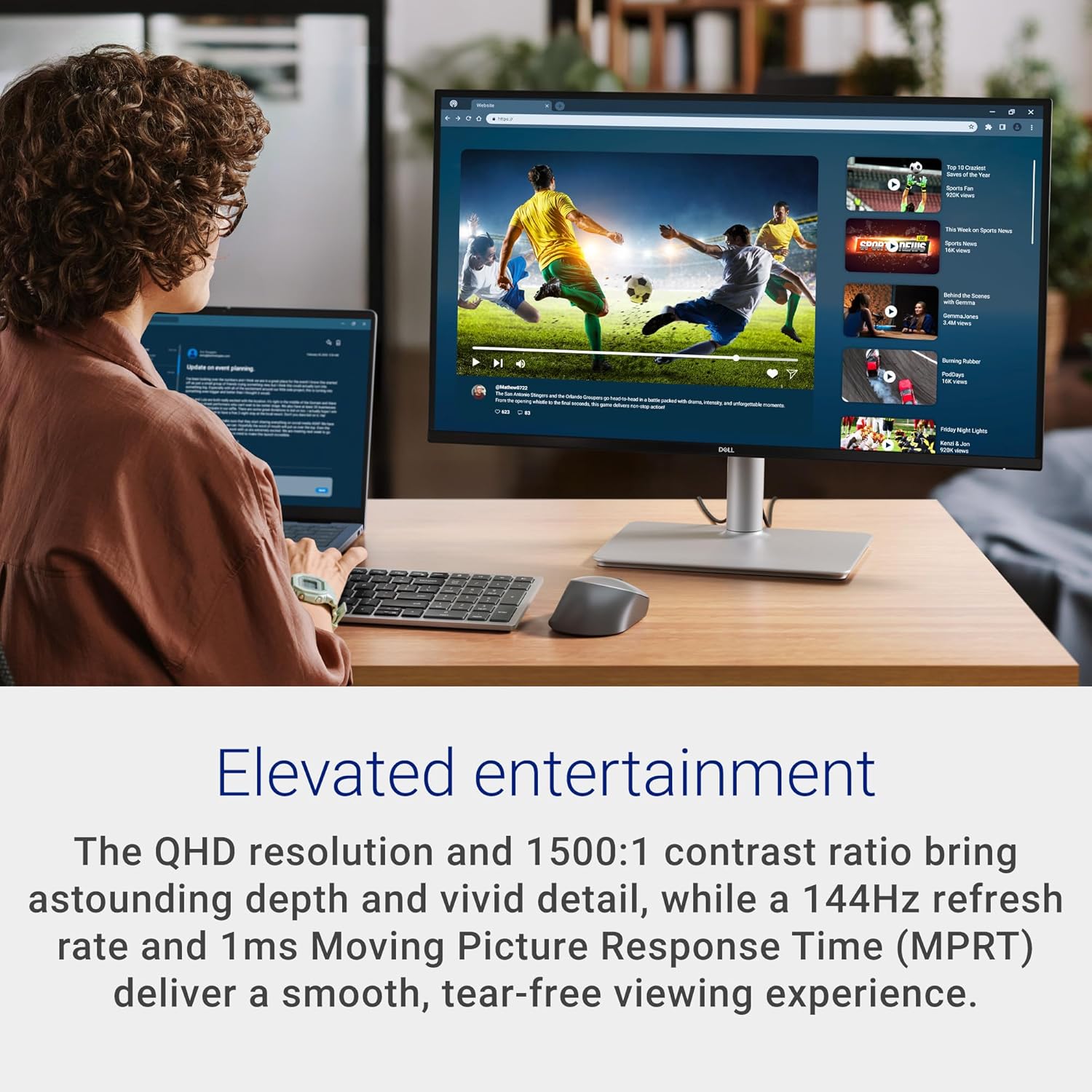 Thumbnail 1 de Dell 27 Plus QHD Monitor (S2725DSM) — 27-Inch, 144Hz, 1ms, Built-in Speakers, AMD FreeSync