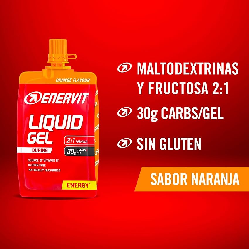 Thumbnail 1 de ENERVIT Gel Líquido Naranja 🏃‍♂️ Energía para Deportes de Resistencia