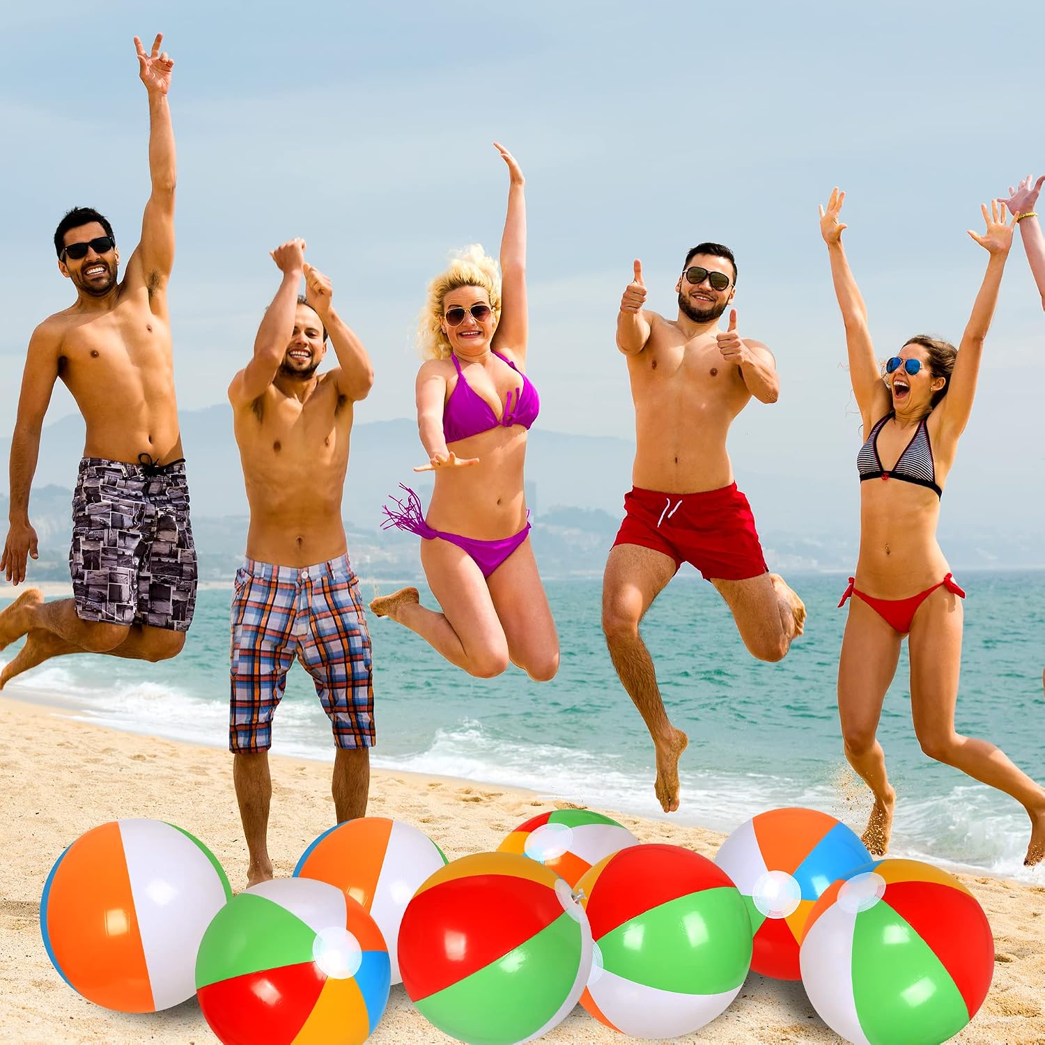 Detalle de LYDTICK 30-Pack Inflatable Beach Balls for Pool & Beach Water Games (Bulk)