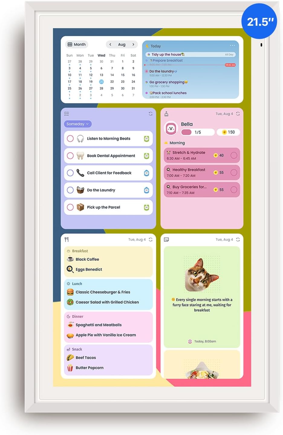 Detalle de Apolosign 21.5-inch Digital Calendar: Dual Mode Smart Wall Planner