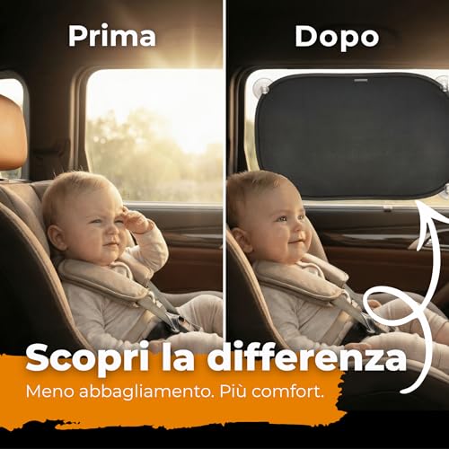 Detalle de Caramaz Parasole auto per bambini con protezione UV certificata, 2 pezzi 51x31 cm, Nero