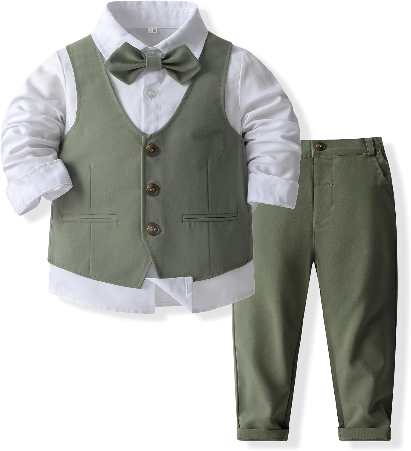 Thumbnail 6 de Kimocat Baby Boy Formal Outfit, Cotton-Blend Vest