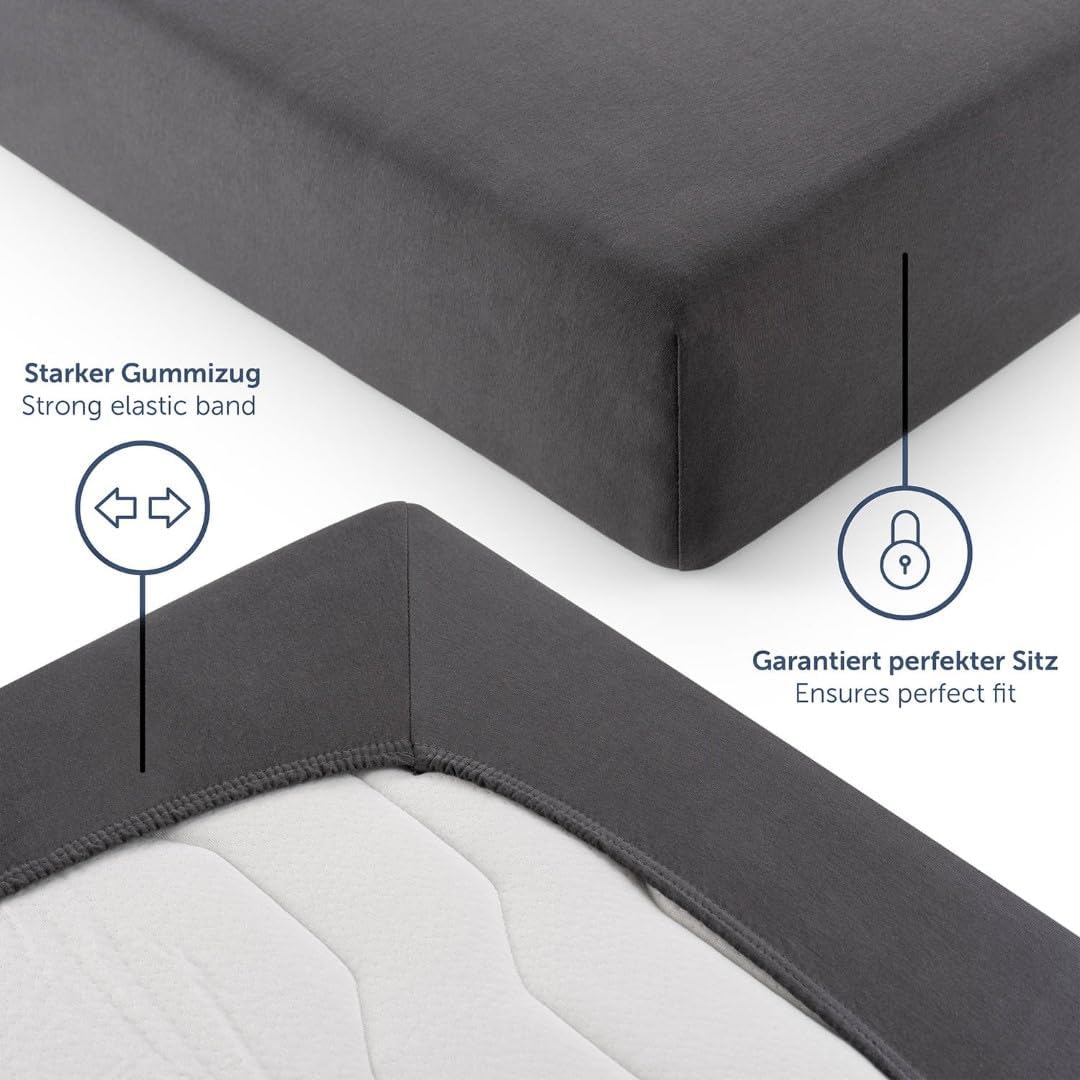 Thumbnail 3 de Blumtal Basics Spannbettlaken 180x200 cm Jersey – 100% Baumwolle, OEKO-TEX