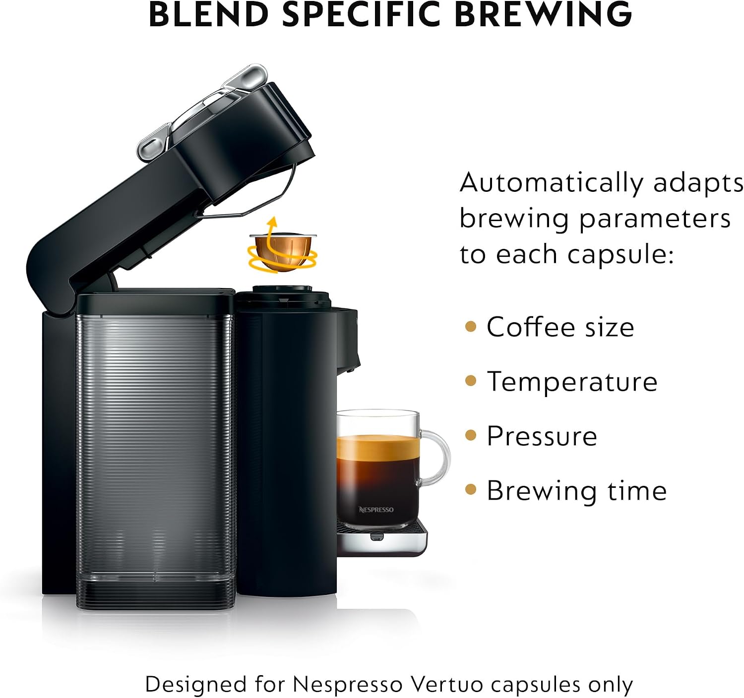 Detalle de De'Longhi Nespresso Vertuo Coffee and Espresso Machine (54 oz) in Titan Gray