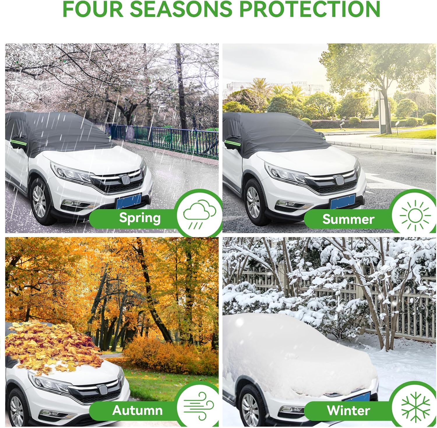Thumbnail 6 de Half Car Cover Waterproof Ninonly Universal Car Top Cover for SUVs (Up to 4.5–5.5M)