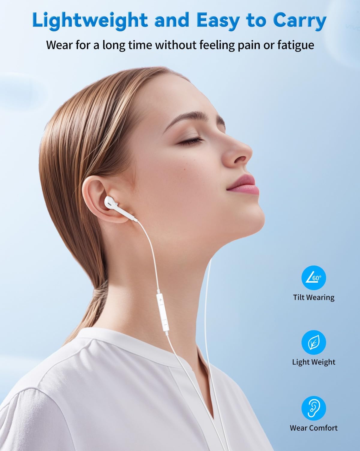 Detalle de USB-C Kabelkopfhörer mit Mikrofon – HiFi In-Ear für iPhone 15/16/17, iPad Pro, Samsung Galaxy, Google Pixel