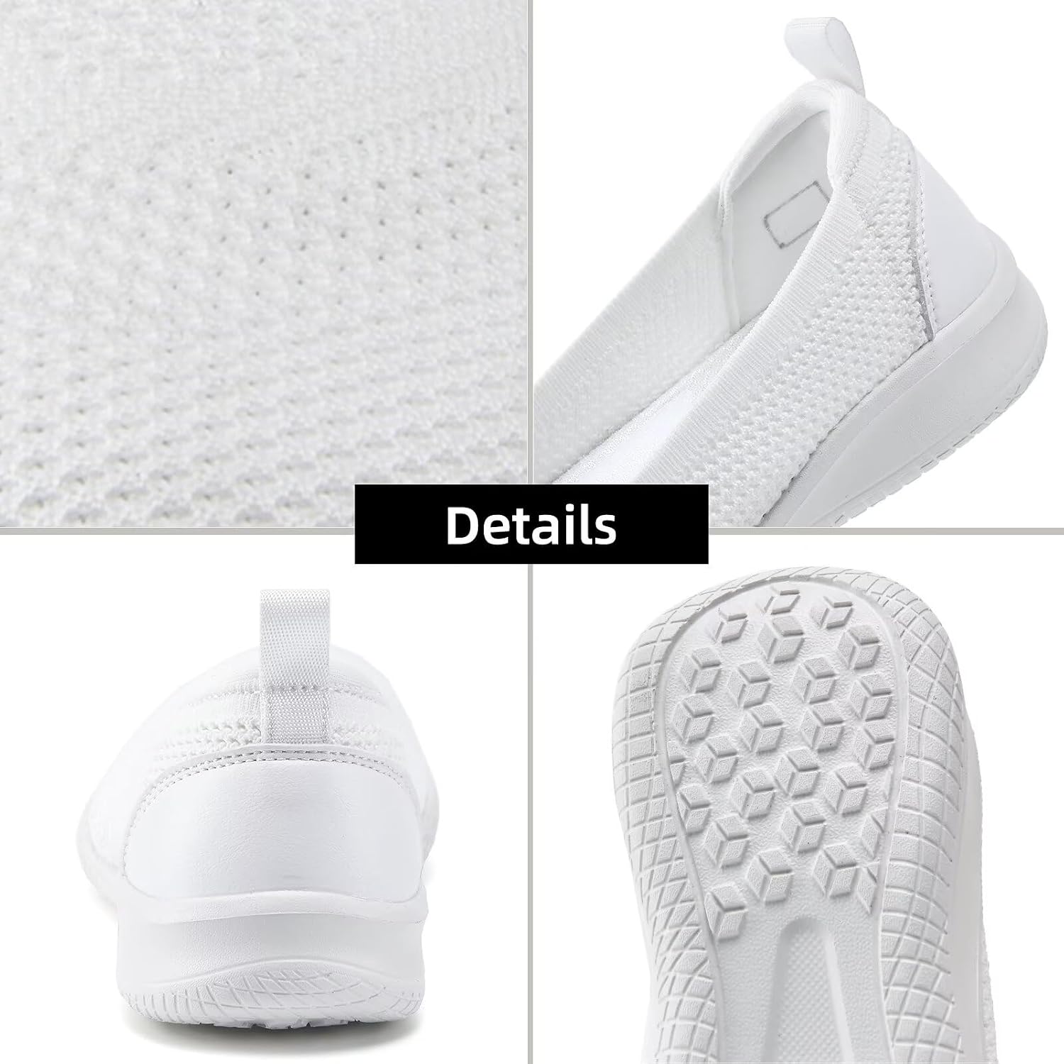 Detalle de KONHILL Women's Lightweight Mesh Slip On Shoes – Breathable, Non-Slip Indoor/Outdoor Slippers